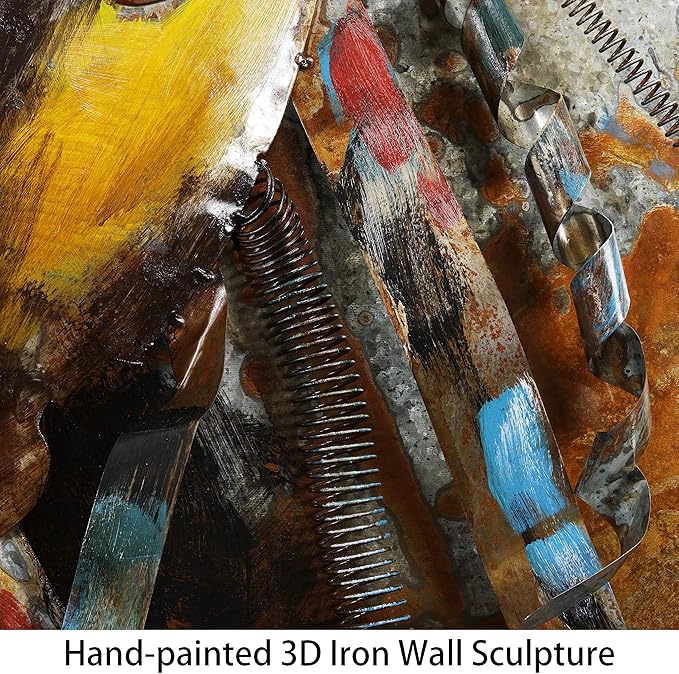 Empire Art Direct Homme I Mixed Media Iron Hand Painted Dimensional Wall Art, 60" x 40" x 3.2", Ready to Hang