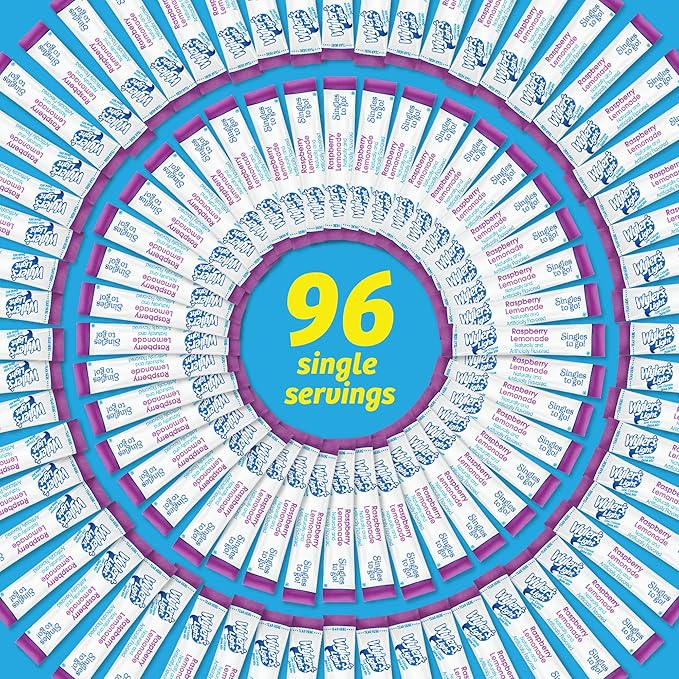 Wyler's Light Singles To Go Powder Packets, Water Drink Mix, Raspberry Lemonade, 96 Single Servings (Pack of 12)