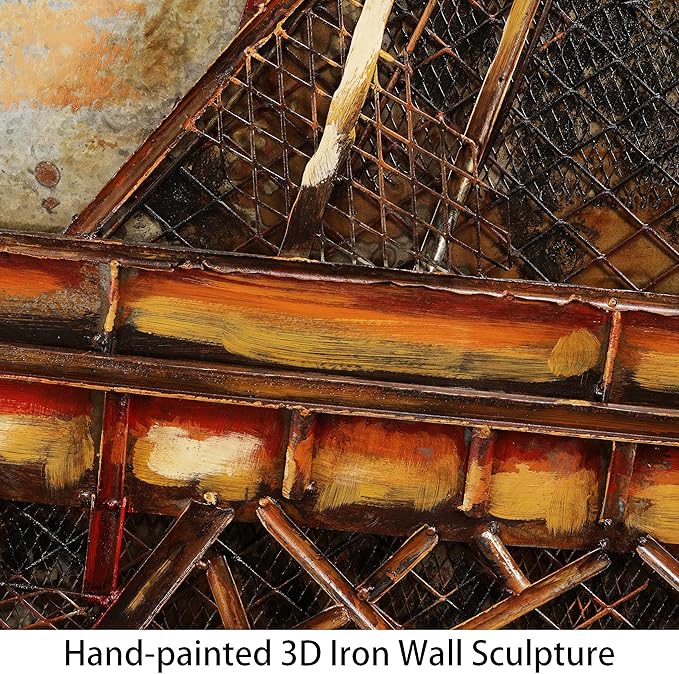 Empire Art Direct Eiffel Tower Mixed Media Iron Hand Painted Dimensional Wall Art Ready to Hang 48" x 32" x 2.2" Eiffel Tower,PMO-120203-4832