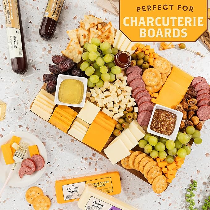 Farmers Market, Gluten Free, Keto, Paleo, Low Sodium, Zero Sugar, Wisconsin Cheese Gift Sets, 3-Pack, Dutch Style Smokey Gouda