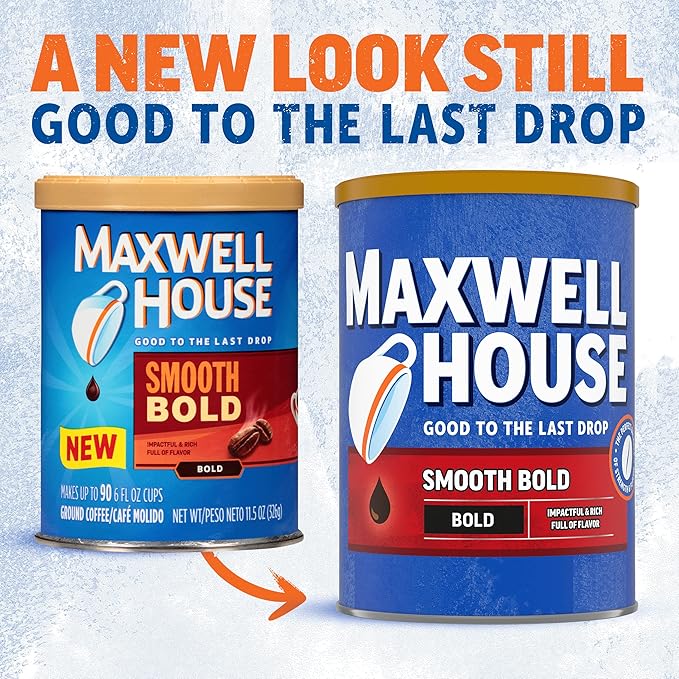 Maxwell House Smooth Bold Dark Roast Ground Coffee (11.5 oz Canister)
