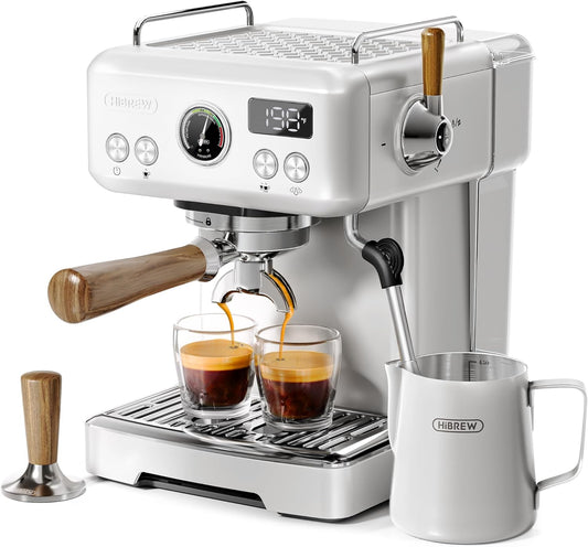 HiBREW H10Plus Programmable Espresso Machine – 20 Bar Pressure, 58mm Stainless Steel Portafilter, Adjustable Temp & Volume, Milk Frother Steam Wand, Professional Home Barista Coffee Maker