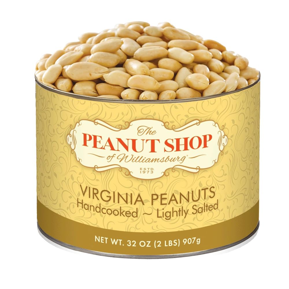 The Peanut Shop of Williamsburg Handcooked Virginia Peanuts, Lightly Salted, 32 Ounce (Pack of 2)