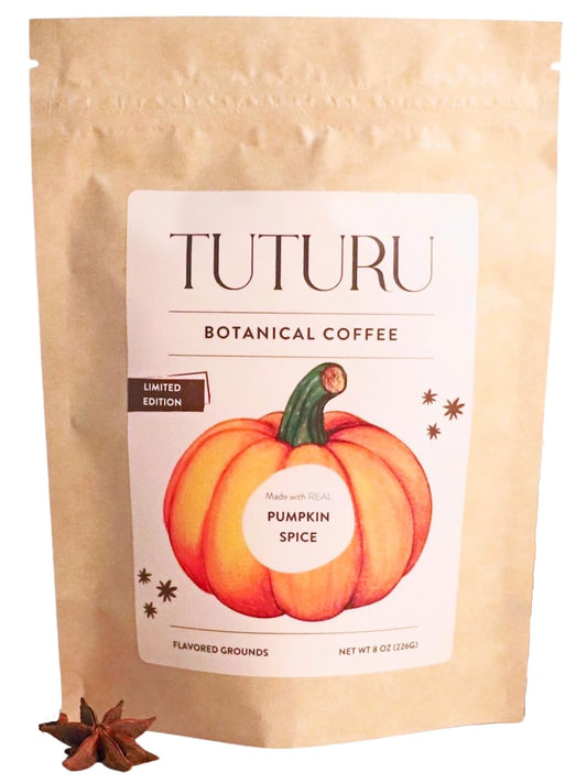 Organic Pumpkin Spice Ground Coffee | Real Pumpkin Spices | Medium Roast, Flavored Coffee | Smooth Low-Acid | Perfect for Drip, Pour Over or Cold Brew | 8 oz, 22 Servings