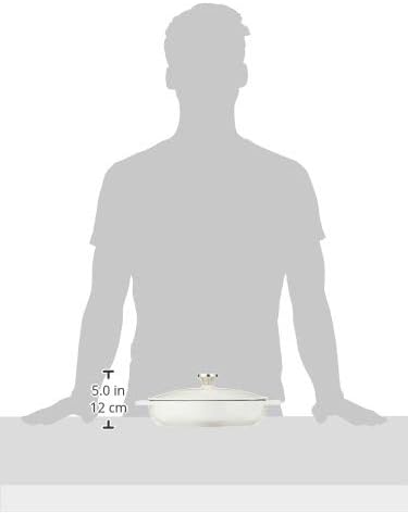Lodge 3.6 Quart Enameled Cast Iron Oval Casserole With Lid??Dual Handles ??Oven Safe up to 500ì§?F or on Stovetop - Use to Marinate, Cook, Bake, Refrigerate and Serve ??Oyster White