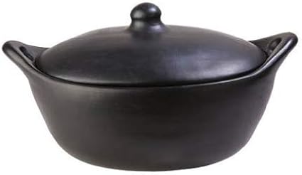 Authentic Chamba Oval Roaster w/Cover - Elegant, All-Natural Black Clay Dutch Oven for Braising, Baking, Roasting Chicken - Stovetop & Oven Safe – Earthenware, Handmade in Colombia – Small, 2 Qt.