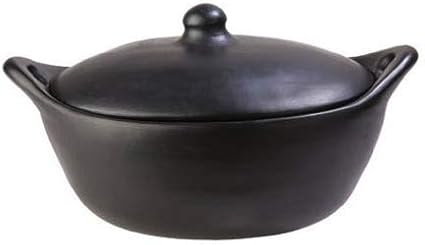 Authentic Chamba Covered Oval Roaster-Elegant, All-Natural Black Clay Casserole for Braising, Roasting, Baking Chicken, Roasts - Stovetop & Oven Safe ??Handmade in Colombia - Large 4.5 qt.