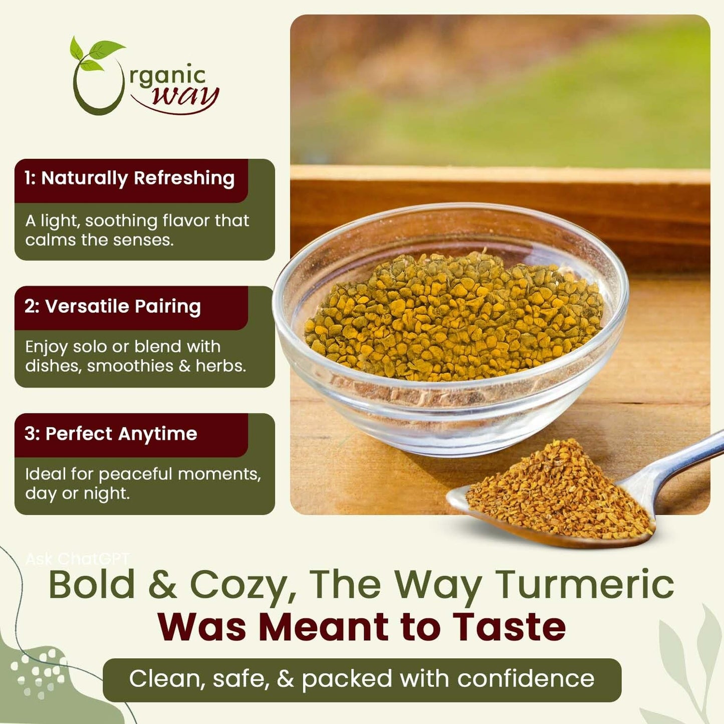 Organic Turmeric Root Cut & Sifted Herbal Tea – USDA Organic, Vegan, Non-GMO & Gluten Free Dried Haldi Root for Tea, Herbal Blends & Cooking – Tested for Heavy Metals (4 oz)