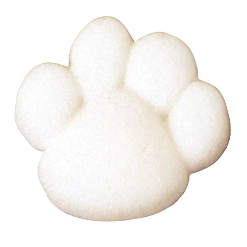 White Animal, Dog, or Cat Paw Edible Sugar Cake Toppers, 24 Count