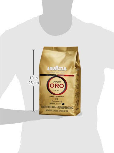 Lavazza Qualità Oro Whole Bean Coffee, Medium Roast, 100% Arabica, 2.2 lb Bag (Pack of 6)