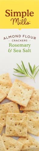 Simple Mills Almond Flour Crackers, Rosemary & Sea Salt - Gluten Free, Vegan, Healthy Snacks, 4.25 Ounce (Pack of 2)