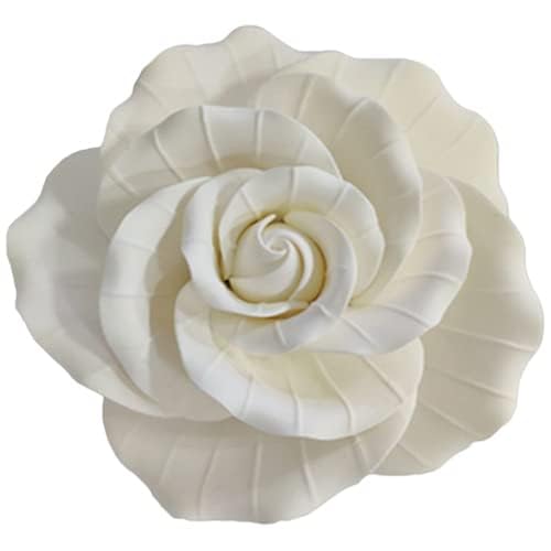 O'Creme Garden Roses Gumpaste Flower Set - White Edible Flowers for Cake Decorating - Sugar Paste Flower Decorations for Cakes, Candy, Cupcake Toppers...