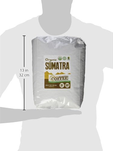 Fresh Roasted Coffee, Organic Sumatra | 100% Single Origin, USDA Organic, Kosher | Medium Roast 5 lb (80 oz) Whole Bean