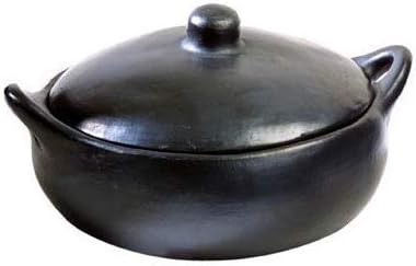 Authentic Chamba Casserole - Elegant, All-Natural Black Clay Casserole for Braising, Baking and Serving Paella, Stews and More - Stovetop & Oven Safe ??Handmade in Colombia