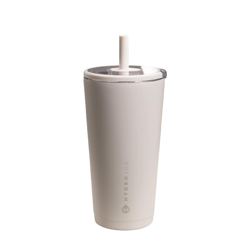 HydroJug Everyday Tumbler 20 oz, Ceramic-Lined Straw Cup, Linen
