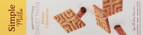 Simple Mills Honey Cinnamon Seed & Nut Flour Sweet Thins, Paleo Friendly & Delicious Sweet Thin Cookies, Good for Snacks, Nutrient Dense, 4.25oz, Pack of 1