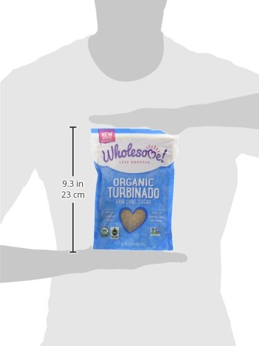 Wholesome Sweeteners 24-Ounce Organic Raw Cane Turbinado Sugar, Fair Trade, Non GMO, Gluten Free & Vegan, 12 Pack