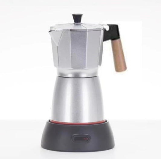 AOZBZ Moka Pot Electric Espresso Coffe Maker, 300ml 6 Cups Portable Coffee Pot with Overheat Protection and Detachable Base, Electric Espresso Maker, 450W, Silver