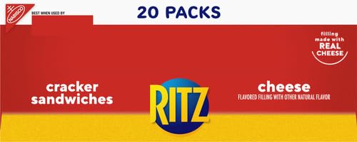 RITZ Cheese Sandwich Crackers, 20 Snack Packs (6 Crackers Per Pack) (Pack of 2)