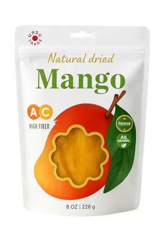Soft & Juicy Dried Mango Slices – Naturally Sweet, Low Sugar Healthy Snack – Vegan, Gluten-Free, Non-GMO, Rich in Fiber & Vitamins A & C – 8oz (226g)