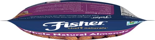 Fisher Chef's Naturals Unsalted Whole Almonds 16oz Resealable Bag, Raw Nuts Perfect for Cooking, Baking & Snacking, Healthy Snacks for Adults, Vegan Protein, Keto Snack, Gluten Free