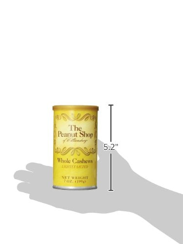 The Peanut Shop of Williamsburg Cashew Tin, Lightly Salted, 7 Ounce