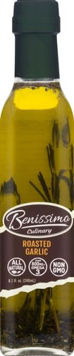 Benissimo Roasted Garlic Herb Infused Oil, All Natural Gourmet Cooking Oil with Slow-Roasted Garlic and Aromatic Herbs, Perfect for Sautéing, Dipping, Drizzling, 8.1 fl oz