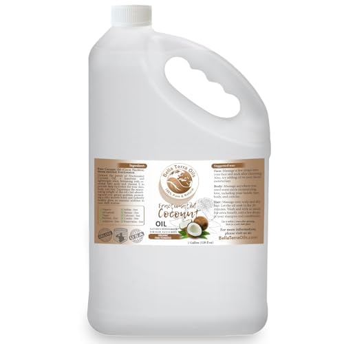 Bella Terra Oils Fractionated Coconut Oil (MCT Oil) ??1gallon, Deeply Hydrating and Nourishing, Non-Greasy, For Hair & Skin