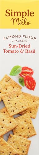 Simple Mills Almond Flour Crackers, Sundried Tomato & Basil - Gluten Free, Vegan, Healthy Snacks, Plant Based, 4.25 Ounce (Pack of 2)