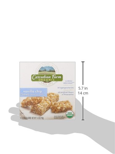 Cascadian Farm Organic Vanilla Chip Chewy Granola Bars, 6 Bars, 7.4 oz. (Pack of 4)