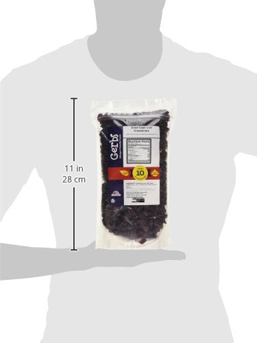 Gerbs Dried Cranberries 2 lbs. | Unsulfured, No Additives, Resealable Bag | Naturally Tart & Juicy | Top 14 Allergen-Free