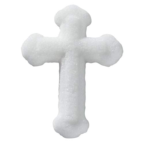 White Cross Edible Sugar Cake Toppers, 12 Count