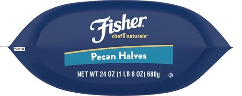 Fisher Chef's Naturals Pecan Halves 24oz (Pack of 2), Unsalted Raw Nuts for Cooking, Baking & Snacking, Vegan Protein, Keto Snack, Gluten Free