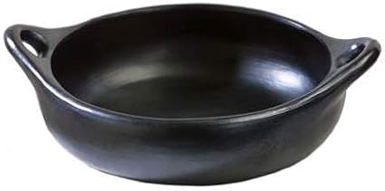 Authentic La Chamba Cazuela with Handles - Elegant, All-Natural Black Clay Round Casserole for Braising, Baking, Roasting - Stovetop & Oven Safe ??Earthenware, Handmade in Colombia ??X-Large, 11" Diameter