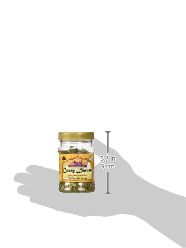 Rani Dried Curry Whole Leaves (Kari Neem Patha) Indian Spice 0.21oz (6g) PET Jar ~ Non-irradiated | All Natural | Vegan | Gluten Friendly | NON-GMO | Kosher | Product of USA