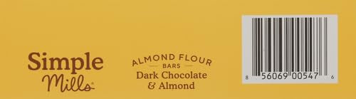 Simple Mills Soft Baked Dark Chocolate Almond Flour Bars, 5 ct, 1.19 oz each (Pack of 2)