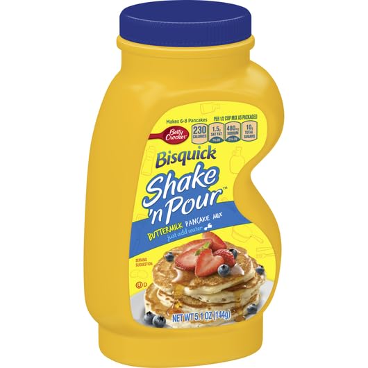 Bisquick Shake'N Pour Buttermilk Pancake Mix, 5.1- ounce Containers (Pack of 6)