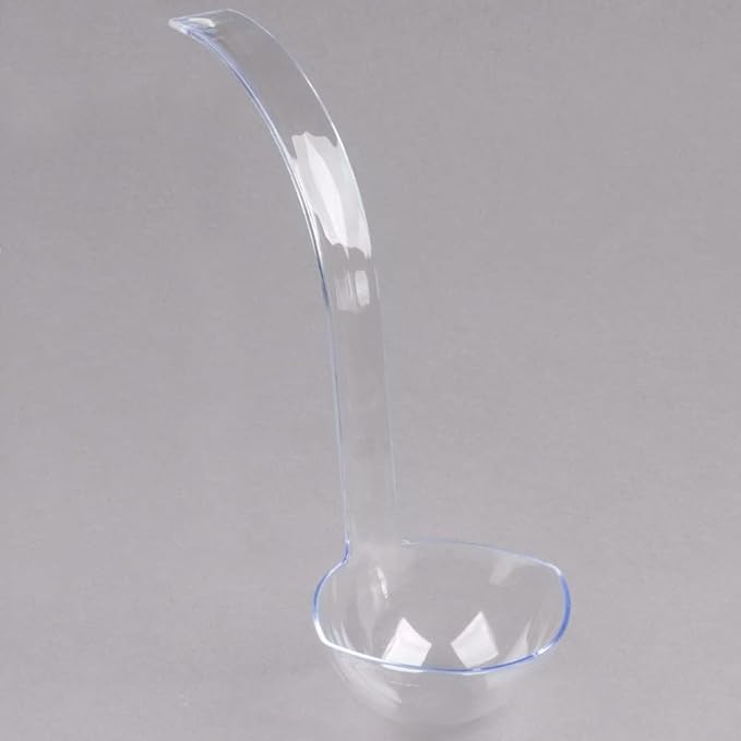 S.G 5oz Plastic Punch Ladle with Hanging Hole (13x4.25 Inches) – Clear Hard Plastic Soup Ladles for Serving & Cooking – Disposable Large Ladle Spoon for Clean Pouring of Punch, Gravy, Stews & Sauces