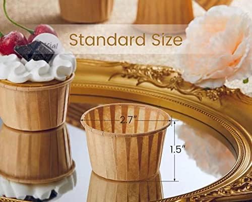 Nax Caki Brown Cupcake Liners Standard Size, 30pcs Muffin Baking Wrapping Packaging Cups,Holders Paper, Heavy Duty Greaseproof Wrappers for Wedding,Birthday,Party,Baby Showers,Gift,With 3 Decorations