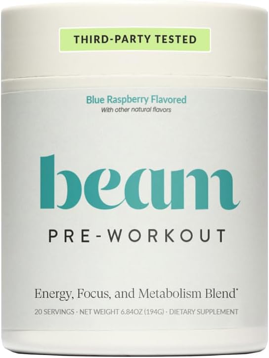 Beam Pre Workout Powder for Energy, Focus & Endurance ??Natural Caffeine from PurCaf, Cognizin, Electrolytes, L-Citrulline, Beta-Alanine, L-Theanine ??No Crash, Jitter-Free, 20 Servings
