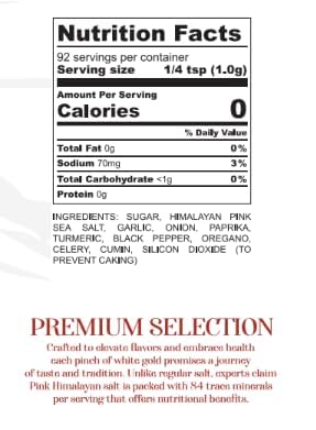 White Gold Chef’s Kiss All Purpose Seasoning with Pink Himalayan Sea Salt - Gourmet Seasoned Salt Blend Perfect for Cooking Meats & Vegetables, Natural Ingredients, Gluten-Free, Vegan, Keto Friendly