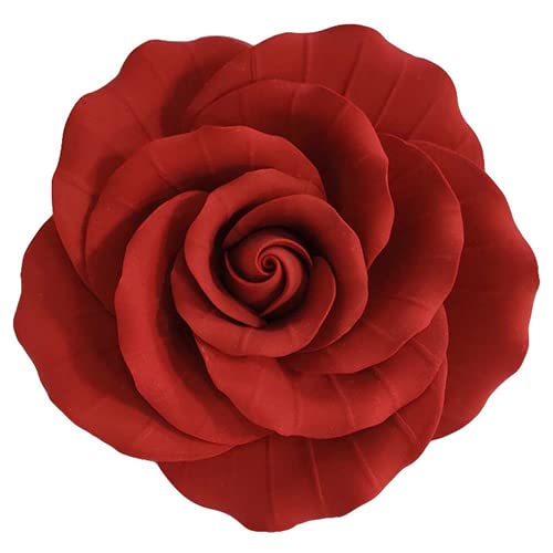 O'Creme Garden Roses Gumpaste Flower Set - Red Edible Flowers for Cake Decorating - Sugar Paste Flower Decorations for Cakes, Candy, Cupcake Toppers -...