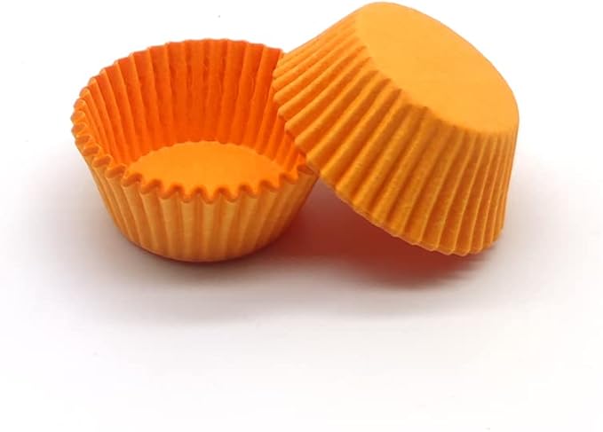 Orange Mini Cupcake Liners Natural Greaseproof Paper Muffin Baking Cups, 500-Count
