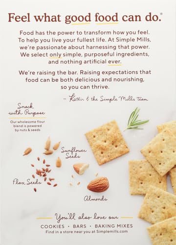 Simple Mills Almond Flour Crackers, Rosemary & Sea Salt - Gluten Free, Vegan, Healthy Snacks, 4.25 Ounce (Pack of 2)