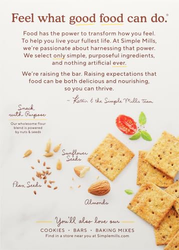 Simple Mills Almond Flour Crackers, Sundried Tomato & Basil - Gluten Free, Vegan, Healthy Snacks, Plant Based, 4.25 Ounce (Pack of 2)