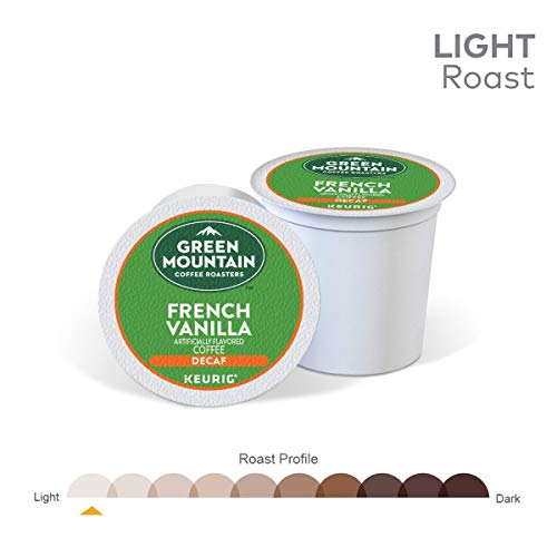 Green Mountain Coffee Roasters French Vanilla Decaf Keurig Single-Serve K-Cup pods, Light Roast Coffee, 72 Count