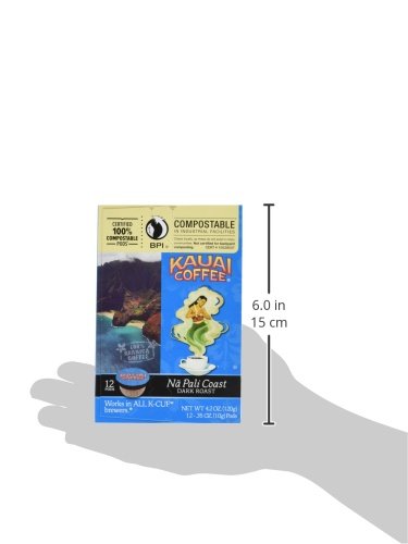 Kauai Coffee Single-Serve Pods, Na Pali Coast Dark Roast - Arabica Coffee from Hawaii’s Largest Coffee Grower, Compatible with Keurig K-Cup Brewers, 12 Count (Pack of 6)