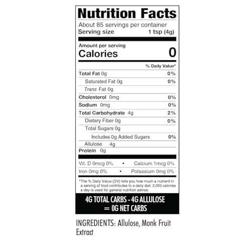 Wholesome Yum Besti Natural Sugar Substitute - Keto Granulated Monk Fruit Sweetener Blend With Allulose (No Erythritol) - Non GMO, Zero Calorie, Zero Carb, Sugar Free, No Aftertaste (12 oz, 2 Pack)