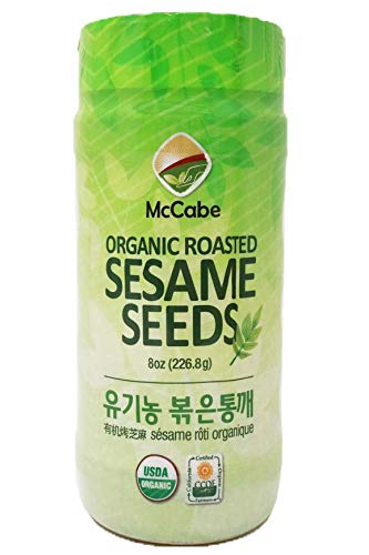 McCabe Organic Roasted Sesame, 8oz, USDA Organic Certified, CCOF Certified Organic, Roasted & Packed in USA