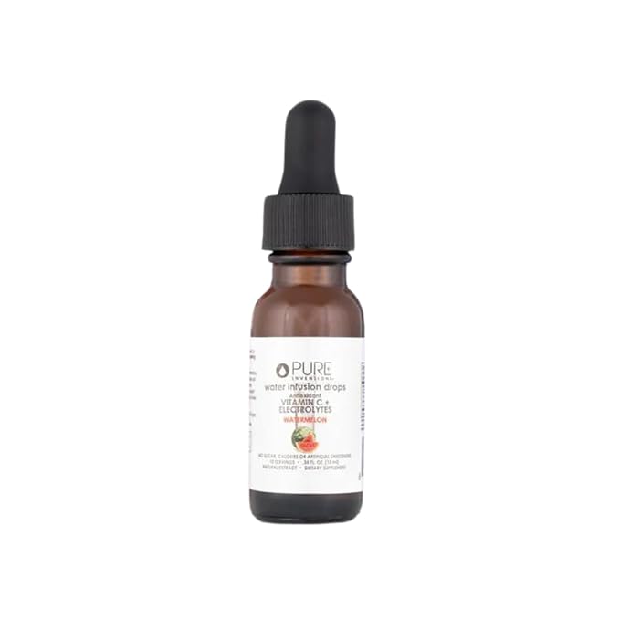 Pure Inventions - Watermelon Water Infusion Drops - Antioxidants, Vitamin C & Electrolytes - Health & Wellness Drink - Immunity Support -Sugar Free, Zero Calorie, No Artificial Sweeteners -12 Servings